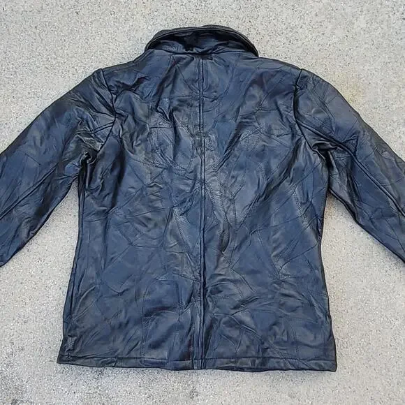 Vtg PB Basics Quilted Leather Jacket - Picture 3 of 7